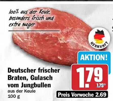 Deutscher frischer Braten, Gulasch vom Jungbullen