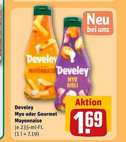 Develey Myo oder Gourmet Mayonnaise je 235-ml-Fl. (1 l = 7.19)