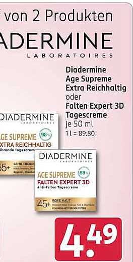 Diadermine Age Supreme Extra Reichhaltig oder Falten Expert 3D Tagescreme je 50 ml