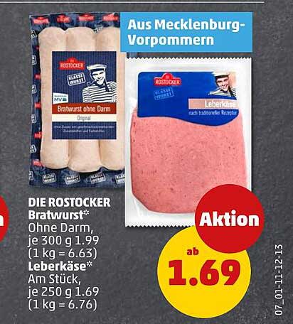DIE ROSTOCKER Bratwurst* Ohne Darm