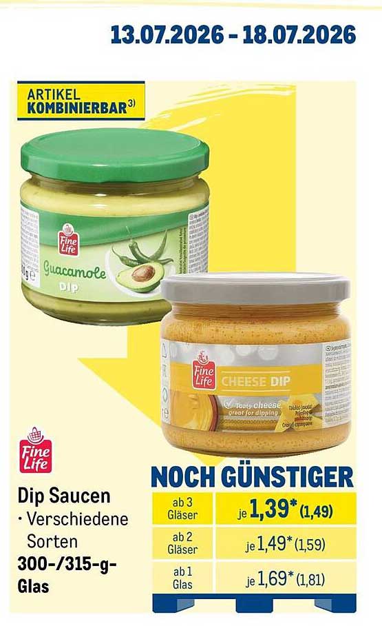 Dip Saucen • Verschiedene Sorten 300-/315-g-Glas