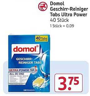 Domol Geschirr-Reiniger Tabs Ultra Power 40 Stück