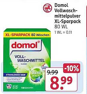 Domol Vollwaschmittelpulver XL-Sparpack 80 WL