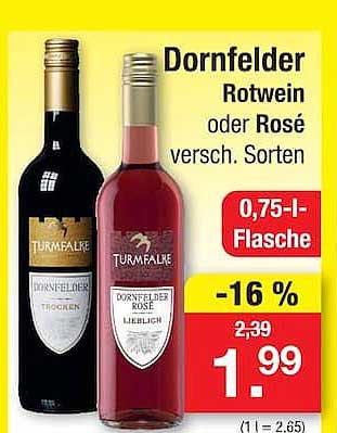 Dornfelder Rotwein oder Rosé versch. Sorten