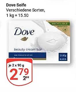 Dove Seife Verschiedene Sorten, 1 kg = 15.50