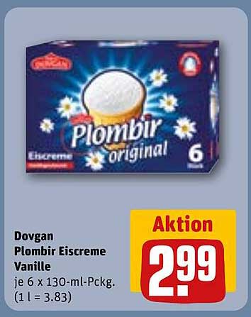 Dovgan Plombir Eiscreme Vanille je 6 x 130-ml-Pckg. (1 l = 3.83)