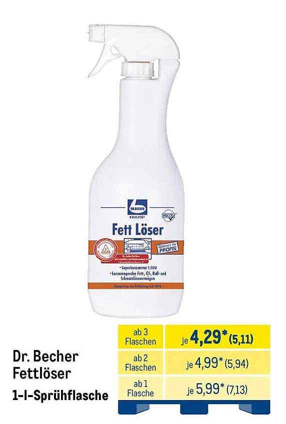 Dr. Becher Fettlöser 1-I-Sprühflasche