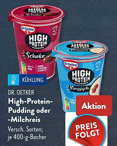 DR. OETKER High-Protein-Pudding oder -Milchreis