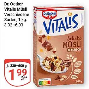 Dr. Oetker Vitalis Müsli Verschiedene Sorten, 1 kg