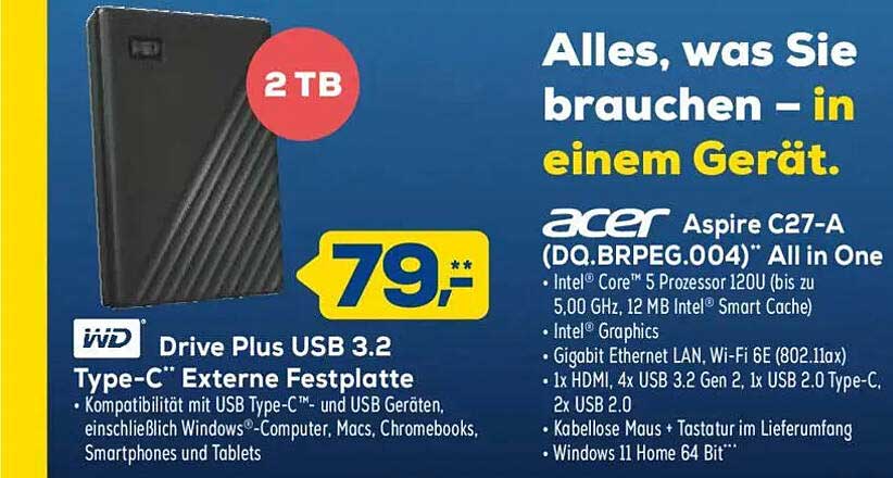 Drive Plus USB 3.2 Type-C Externe Festplatte