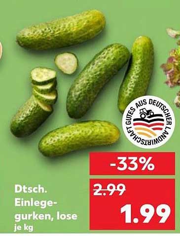 Dtsch. Einlegegurken, lose je kg