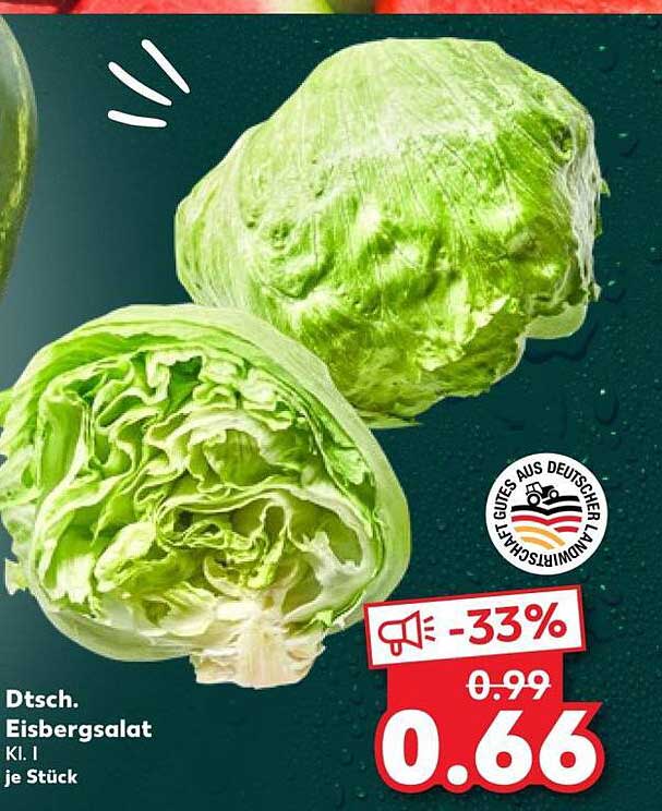 Dtsch. Eisbergsalat Kl. I je Stück