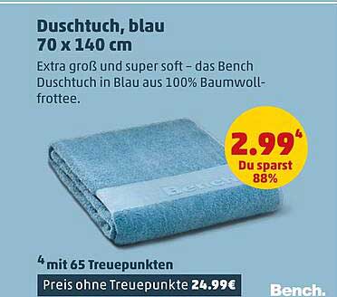 Duschtuch, blau 70 x 140 cm