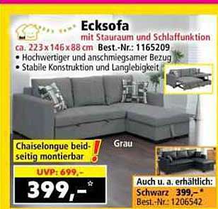 Ecksofa mit Stauraum und Schlaffunktion