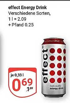 effect Energy Drink Verschiedene Sorten, 1 l = 2.09 + Pfand 0.25