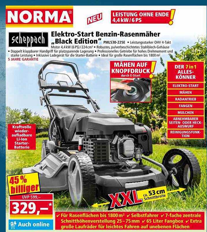 Elektro-Start Benzin-Rasenmäher „Black Edition“