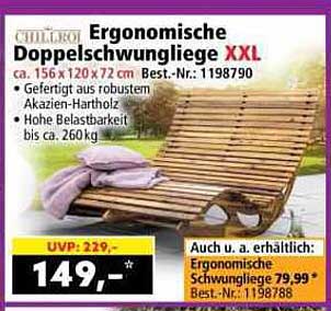 Ergonomische Doppelschwingliege XXL