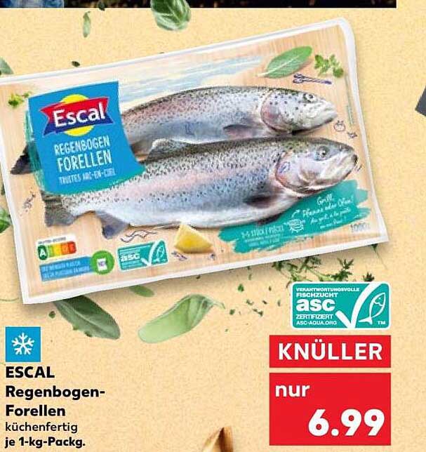 Escal Regenbogen-Forellen küchenfertig je 1-kg-Packg.
