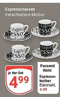 Espressotassen Verschiedene Motive