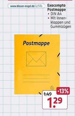 Exacompta Postmappe DIN A4 • Mit Innenklappen und Gummizügen