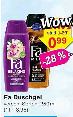 Fa Duschgel versch. Sorten, 250 ml (1 l = 3,96)