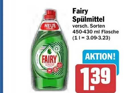Fairy Spülmittel versch. Sorten 450-430 ml Flasche (1 l = 3.09-3.23)