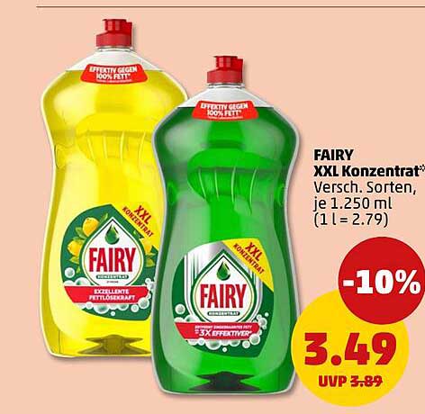 FAIRY XXL-Konzentrat, Versch. Sorten, je 1.250 ml (1 l = 2.79)