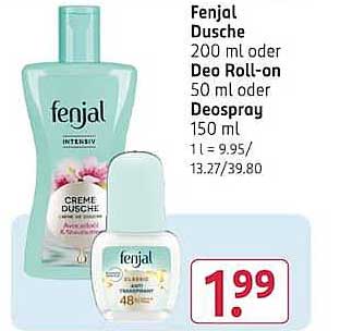 Fenjal Dusche 200 ml oder Deo Roll-on 50 ml oder Deospray 150 ml