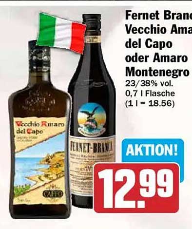 Fernet Branca Vecchio Amaro del Capo oder Amaro Montenegro