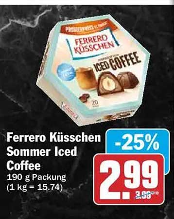 Ferrero Küsschen Sommer Iced Coffee 190 g Packung