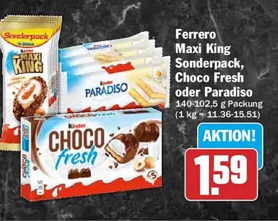 Ferrero Maxi King Sonderpack, Choco Fresh oder Paradiso