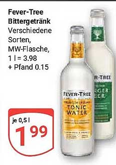 Fever-Tree Bittergetränk Verschiedene Sorten, MW-Flasche, 1 l = 3,98 + Pfand 0.15