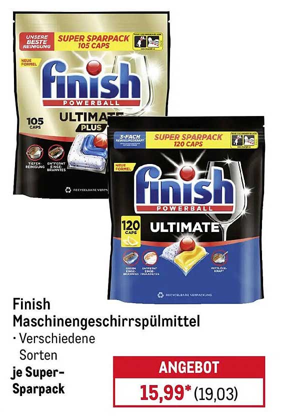Finish Maschinengeschirrspülmittel · Verschiedene Sorten · je Super-Sparpack