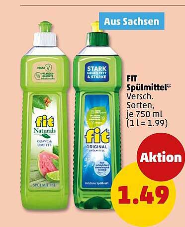 FIT Spülmittel* Versch. Sorten, je 750 ml (1 l = 1.99)
