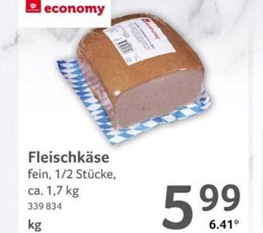 Fleischkäse fein, 1/2 Stücke, ca. 1,7 kg