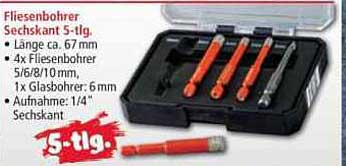 Fliesenbohrer Set, 5-tlg.