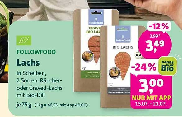 FOLLOWFOOD Lachs in Scheiben, 2 Sorten: Räucher- oder Graved-Lachs mit Bio-Dill je 75 g