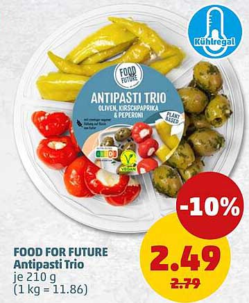 FOOD FOR FUTURE Antipasti Trio Oliven, Kirschpaprika & Peperoni