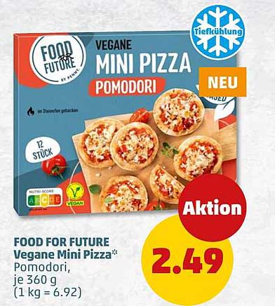FOOD FOR FUTURE Vegane Mini Pizza* Pomodori, je 360 g (1 kg = 6.92)