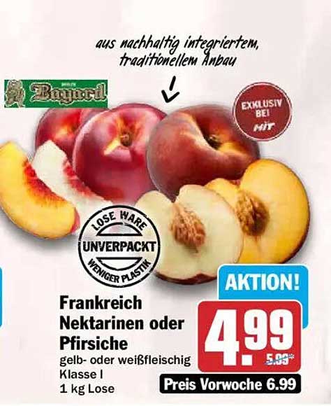 Frankreich Nektarinen oder Pfirsiche