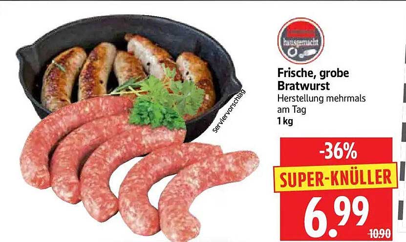 Frische, grobe Bratwurst