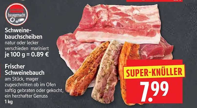 Frischer Schweinebauch