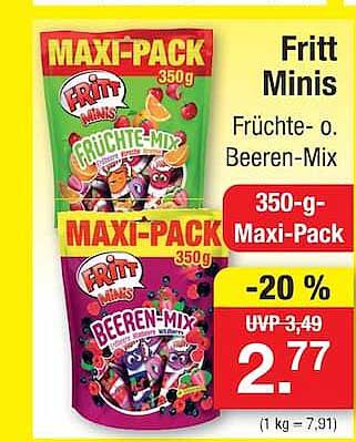 Fritt Minis Früchte- o. Beeren-Mix 350-g-Maxi-Pack