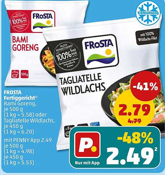 FROSTA Fertiggericht Bami Goreng, je 500 g oder Tagliatelle Wildlachs, je 450 g