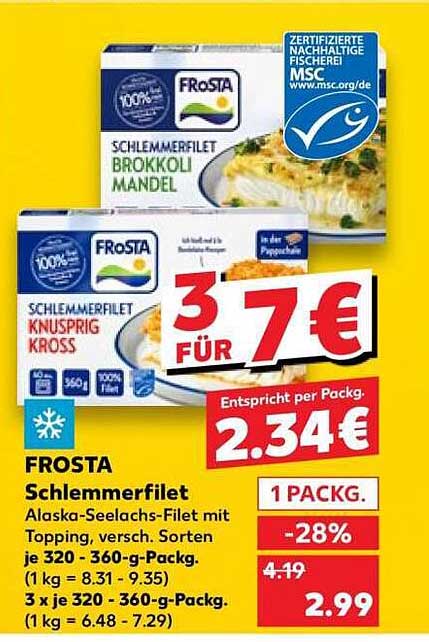 FROSTA Schlemmerfilet Alaska-Seelachs-Filet mit Topping, versch. Sorten je 320 - 360-g-Packg. 3 x je 320 - 360-g-Packg.