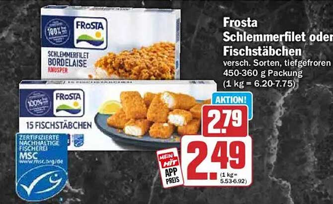 Frosta Schlemmfilet oder Fischstäbchen