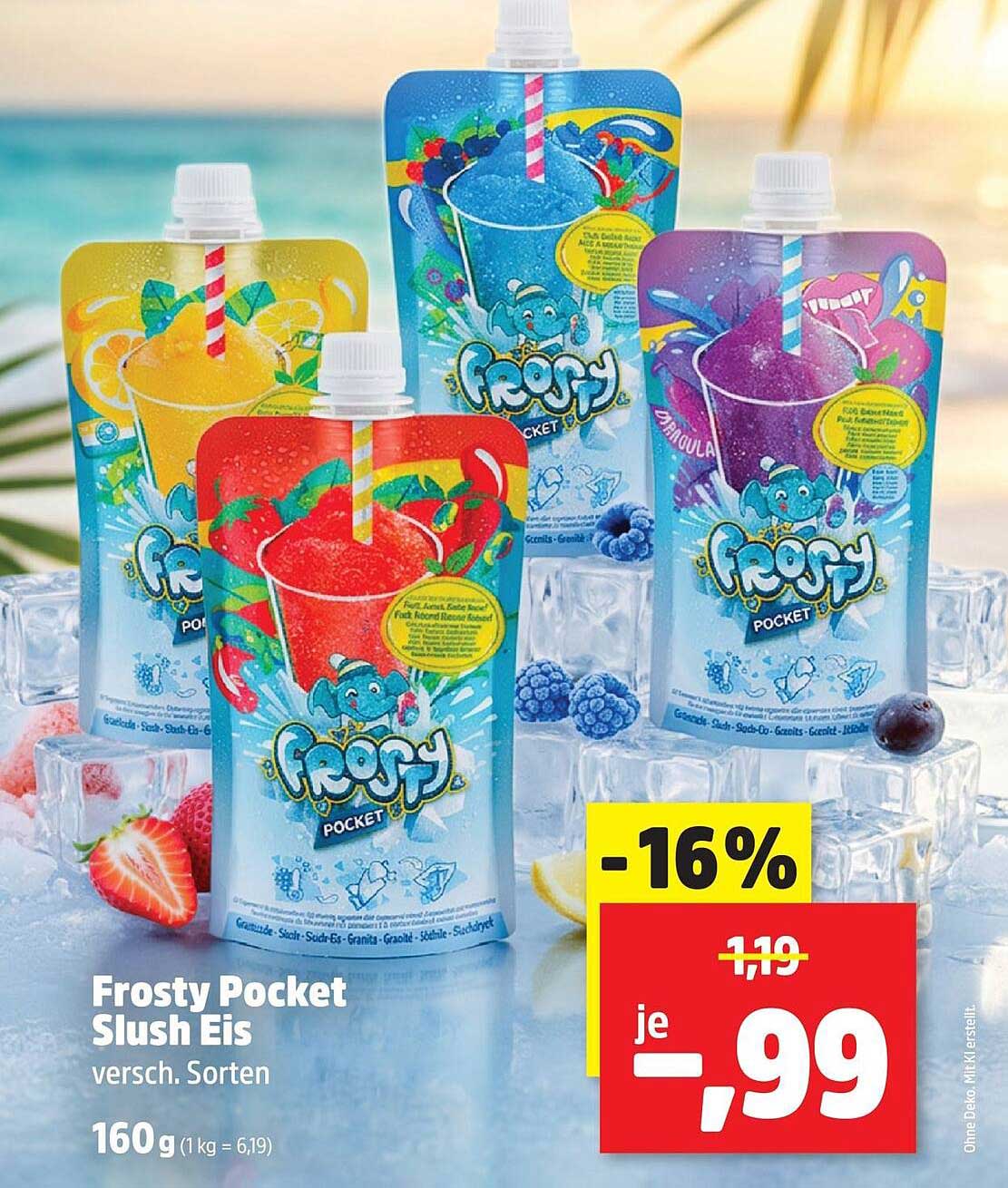 Frosty Pocket Slush Eis versch. Sorten