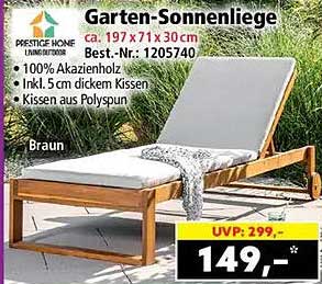 Garten-Sonnenliege ca. 197 x 71 x 30 cm Best.-Nr. 1205740