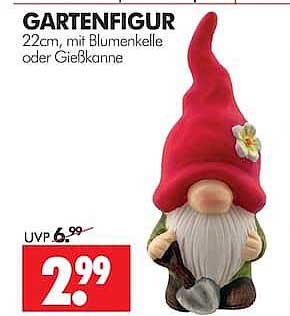 GARTENFIGUR 22cm, mit Blumenkelle oder Gießkanne
