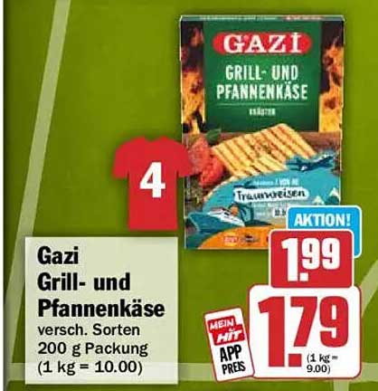 Gazi Grill- und Pfannenkäse versch. Sorten 200 g Packung (1 kg = 10.00)